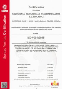 Calidad Solysol certificacion, formación, soldadura